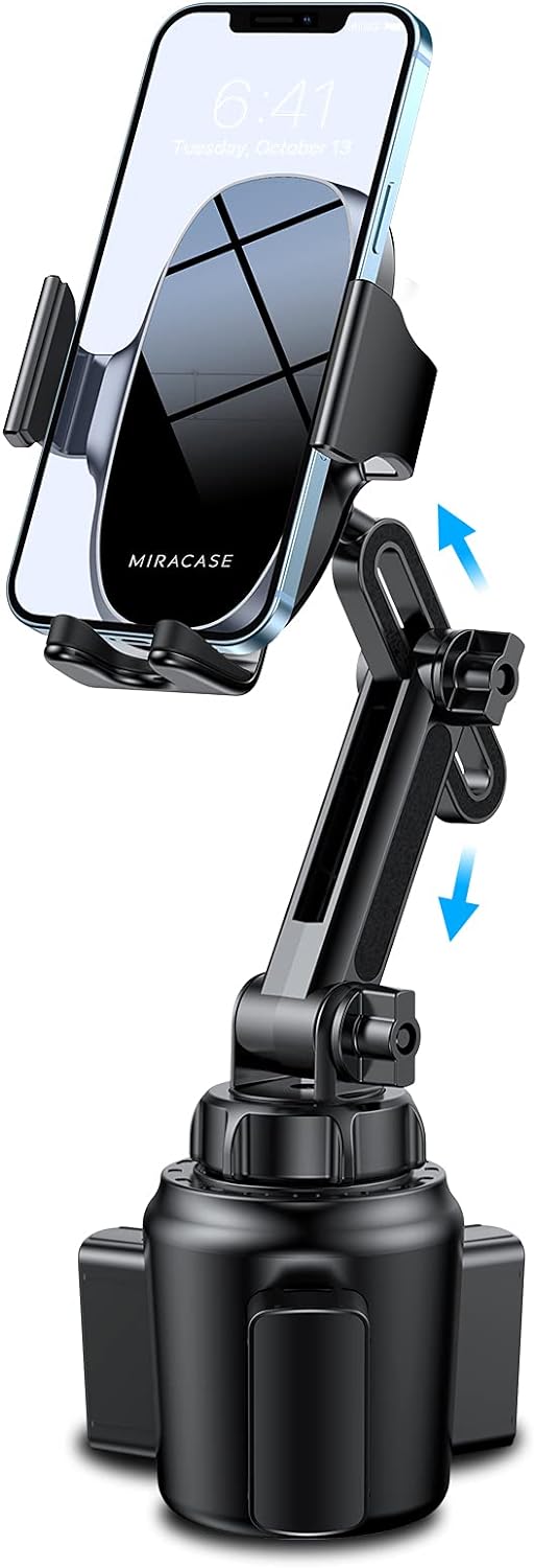 Miracase [Upgraded Version] Cup Phone Holder for Car, Universal Adjustable Long Neck Car Phone Mount Cradle Friendly Compatible with iPhone Samsung Google and All 4.0-7.0 inches Smartphones