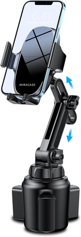 Miracase [Upgraded Version] Cup Phone Holder for Car, Universal Adjustable Long Neck Car Phone Mount Cradle Friendly Compatible with iPhone Samsung Google and All 4.0-7.0 inches Smartphones