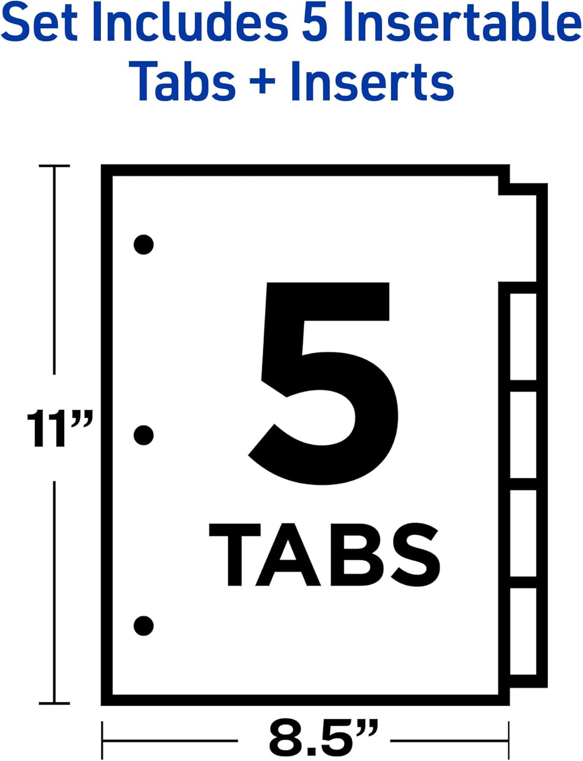 Avery Big Tab Insertable Dividers, 5-Tab, Multicolor, 6 Sets
