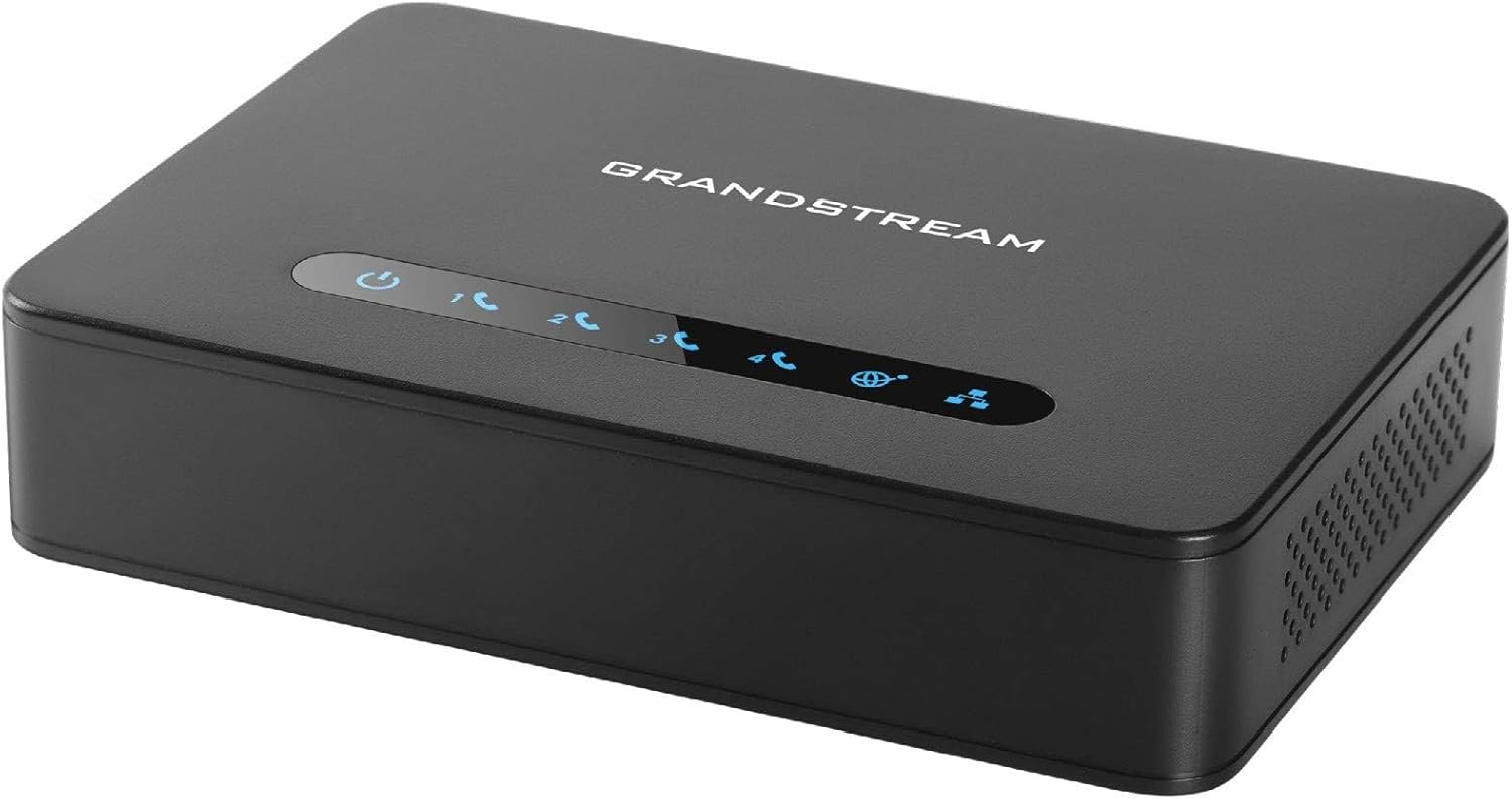 Grandstream GS-HT814 4 Port Ata with 4 Fxs Ports and Gigabit NAT Router Voip Phone and Device, Black