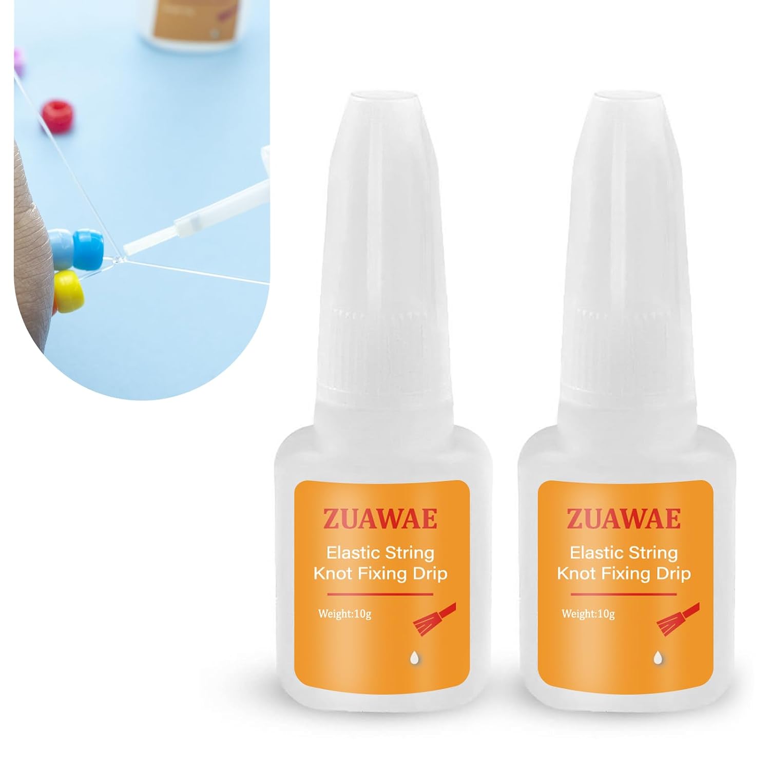 Jewelry Glue for Elastic String, Clear Craft Glue Elastic String Kont Fixing Drip, Bracelet Glue Bracelet Supplies for Rhinestones Crafts, Clay Beads, Fabric, Jewelry Making Kit