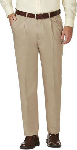 Haggar Men's Classic Fit Work to Weekend Business Casual Pleated Pant