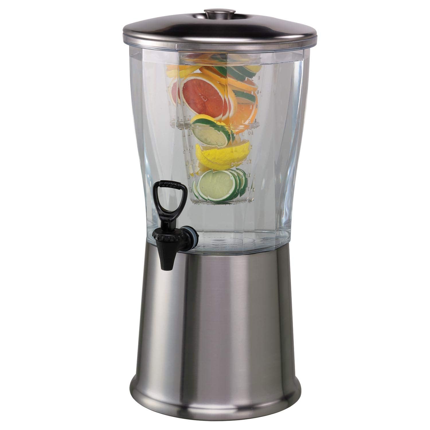 Service Ideas Beverage Dispenser with Infuser, 3 Gallon, Stainless Steel