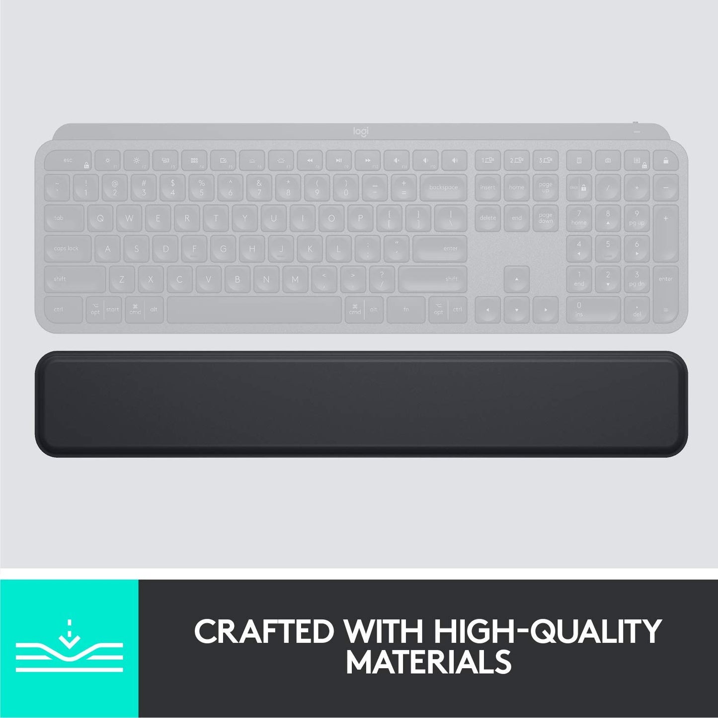 Logitech MX Palm Rest for MX Keys, Premium, No-Slip Support for Hours of Comfortable Typing, Black