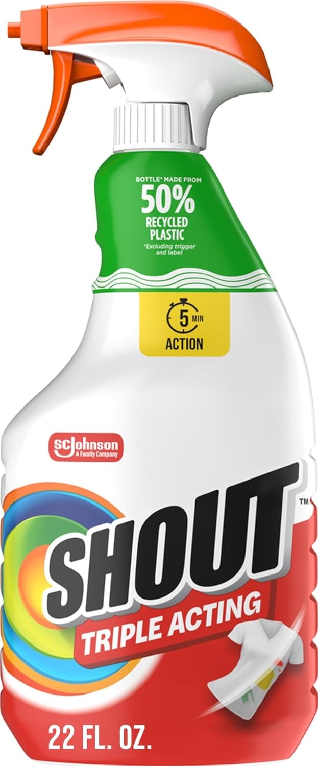 Shout Triple-Acting Active Enzyme Laundry Stain Remover Spray, 22oz
