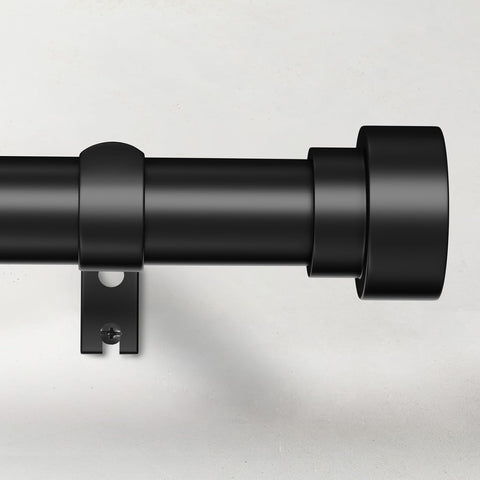 Time Forest Black Curtain Rods for Windows 28 to 48 Inch (2.3-4 Feet), 1 Inch Diameter Adjustable Heavy Duty Curtain Rod, Modern Style Indoor Outdoor Window Drapery Rods with End Caps, Size 32"- 60"