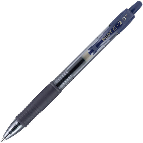 Pilot, G2 Premium Gel Roller Pens, Fine Point 0.7 mm, Navy Blue, Pack of 12