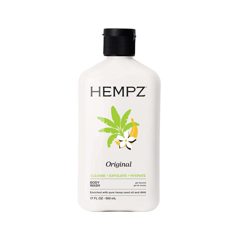 Hempz Triple Moisture Body Wash - Grapefruit & Peach - Hydrating for Sensitive Skin, Scented, Exfoliating with Shea Butter, Pure Hemp Seed Oil, and Algae for Sensitive Skin - 17 fl oz