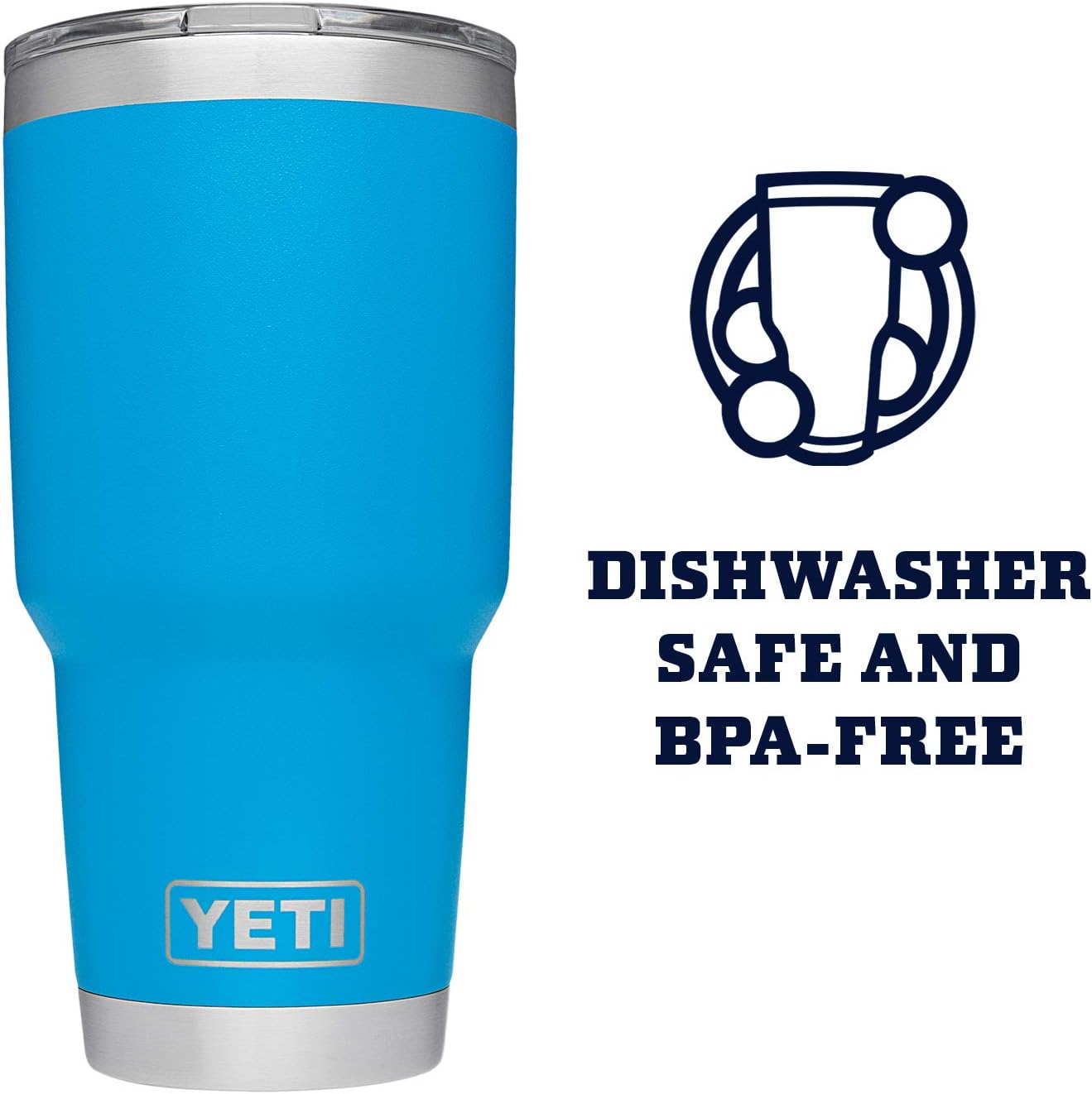 YETI Rambler 30 oz Stainless Steel Vacuum Insulated Tumbler w/MagSlider Lid, Tahoe Blue