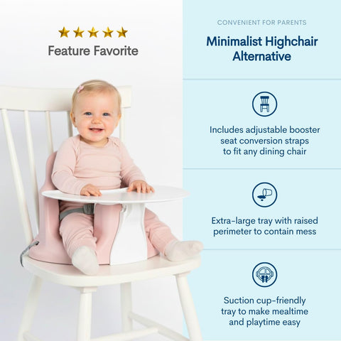 Upseat – The Original Ergonomic Baby Floor & Booster Seat with Tray, Developed with Physical Therapists for Upright Posture & Healthy Hip Development, 4–24 Months, Dishwasher-Safe Extra-Large Tray