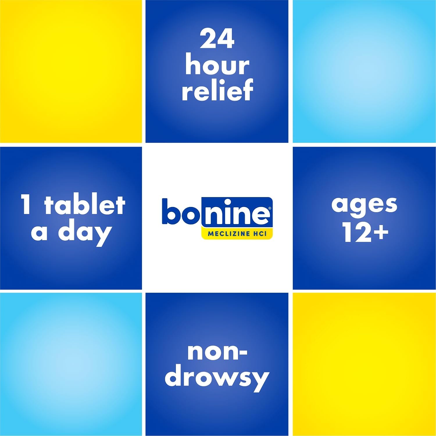 Bonine Meclizine HCl Motion Sickness Relief, Non-Drowsy, 16 Ct