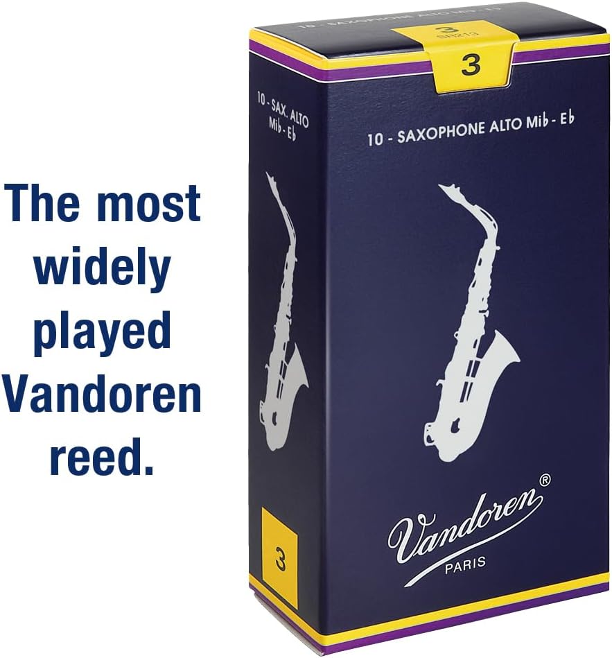 Vandoren SR213 Alto Sax Traditional Reeds Strength 3; Box of 10