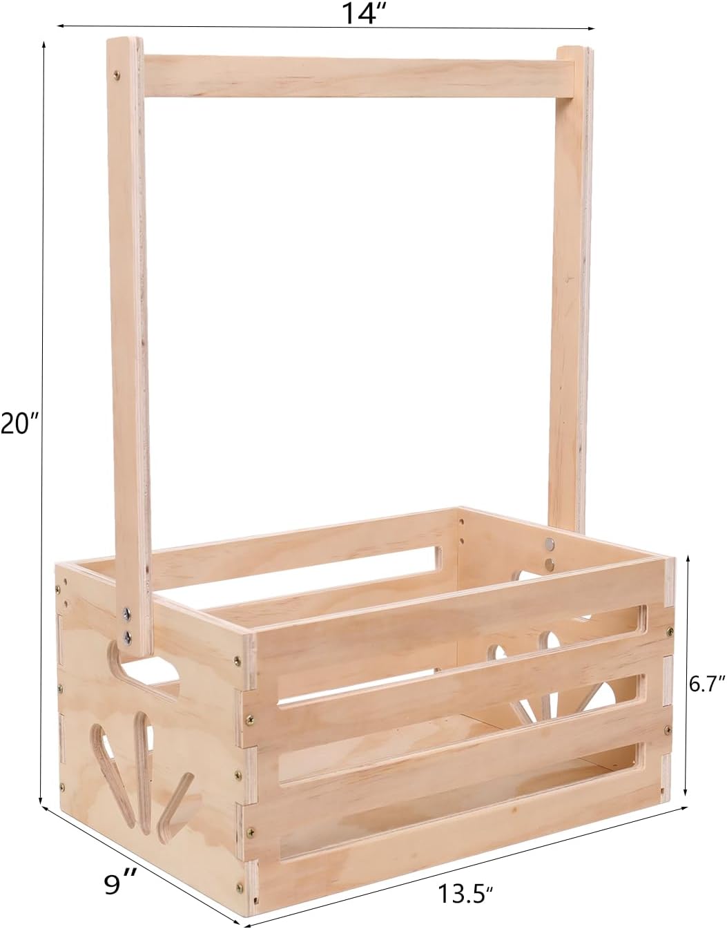 Wooden Baby Shower Crate Closet , Baby Storage nursery Crate Hamper with Handle, Gift Basket for Baby nursery Excluding hangers，Newborn Boy Girl Welcome Gift for New Mom Parents