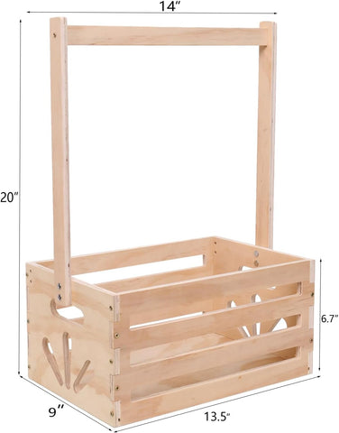 Wooden Baby Shower Crate Closet , Baby Storage nursery Crate Hamper with Handle, Gift Basket for Baby nursery Excluding hangers，Newborn Boy Girl Welcome Gift for New Mom Parents