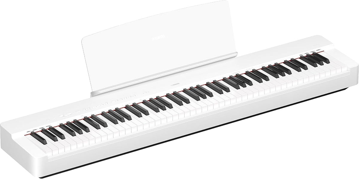 Yamaha P225 88-Key Digital Piano with Weighted Keys, Portable Design, Keyboard, Music Rest, Sustain Foot Switch, and Built-In Speakers, White (P225WH)