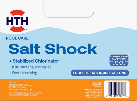 HTH 52047, Swimming Pool Care Salt Shock, 5x12oz Packets