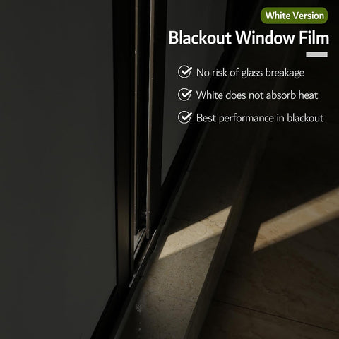 VELIMAX White Blackout Window Film, 100% Light Blocking Window Cover, Opaque Window Cling Vinyl, Privacy Film for Glass Windows, Sun Blocking Window Films Non Adhesive, 23.6in x 78.7in