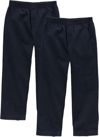 unik Boys Uniform Pants, Pull-On Elastic Waist School Trousers for Kids, Comfort Twill Pants with Pockets, Size 4-16
