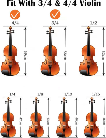 SUEWIO Violin Shoulder Rest for 4/4 and 3/4 Size, [Imitation Wood Grain] Violin Shoulder Rest with Comfortable Foam Pad & Height Adjustable Feet