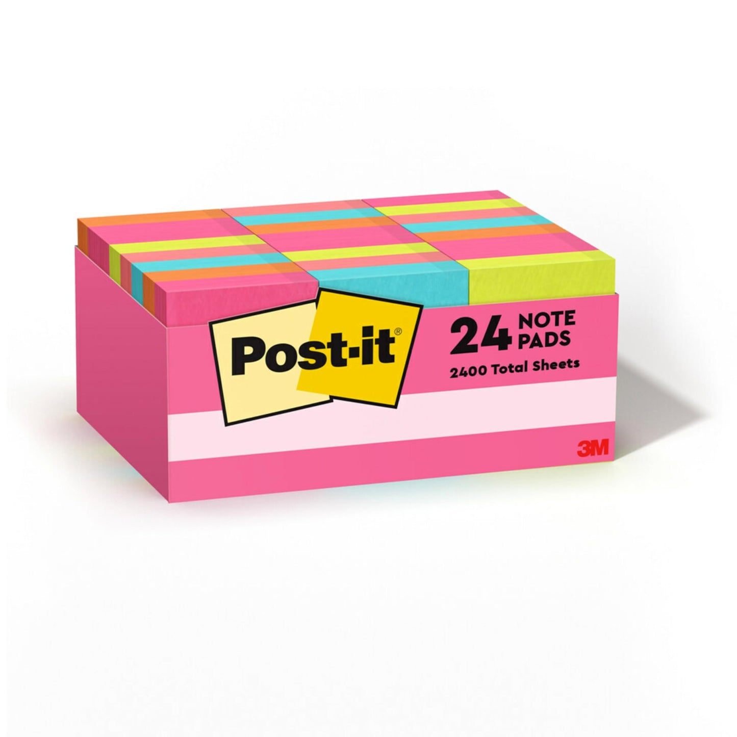 Post-it Mini Notes, 1 3/8 x 1 7/8 in, 24 Pads, America's #1 Favorite Sticky Notes, Poptimistic Post-it Notes, Post-it Notes, Power Pink, Aqua Blue, Vital Orange, Neon Green, Guava Pink