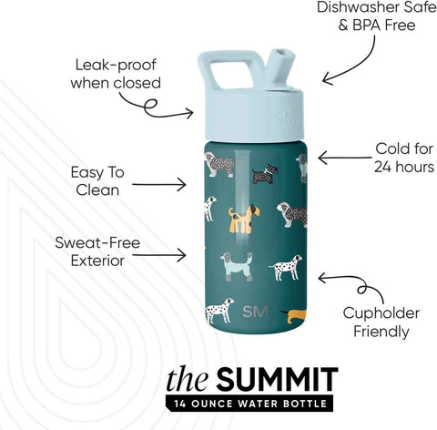 Simple Modern Kids Water Bottle & Toddler Cup | 14oz | Dogs