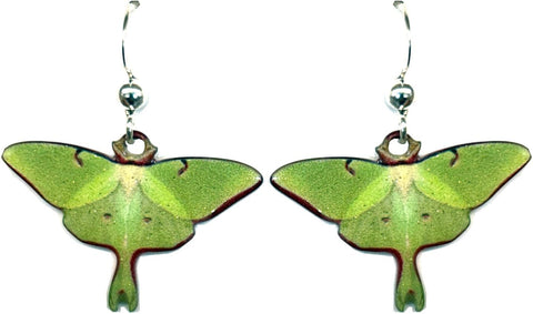 d'ears Luna Moth Earrings, Non-Tarnish Sterling Silver French Hook Ear Wire, made in the U.S.A. by family run small business. Great gift for moth lovers.