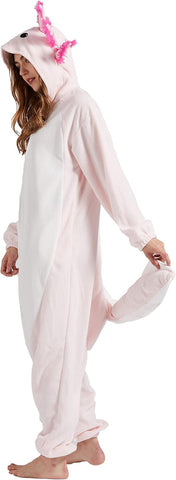 DELEY Unisex Axolotl Costume Adult Onesie Halloween Cosplay Costumes