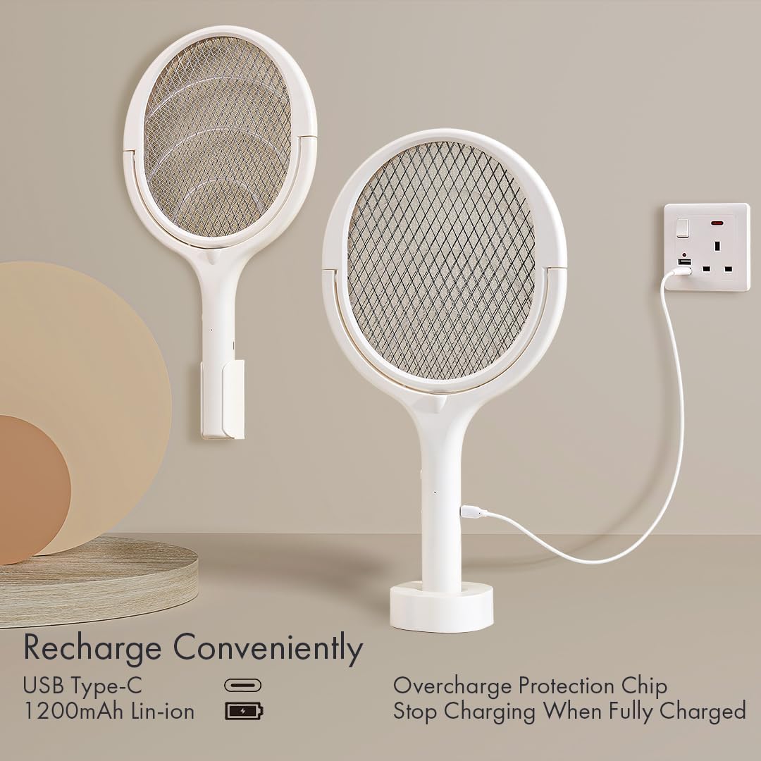 GeckoMan Electric Fly Swatter Electric Bug Zapper Racket Fly Zapper Racket