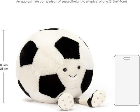 Jellycat Amuseables Soccer Ball Stuffed Toy, 12 inches - Soccer Ball Plush Gift for Sports Fans