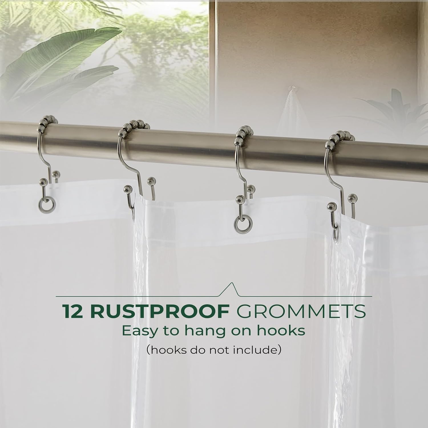 HARBOREST Shower Curtain Liner with Suction Cups, Clear, 72 x 96