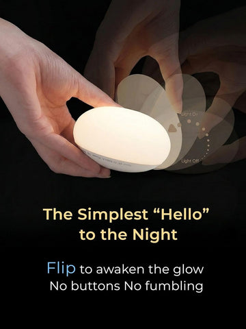 EASZZZ Baby Night Light, Egg Light for Nursery, Flip Design Touch Lamp