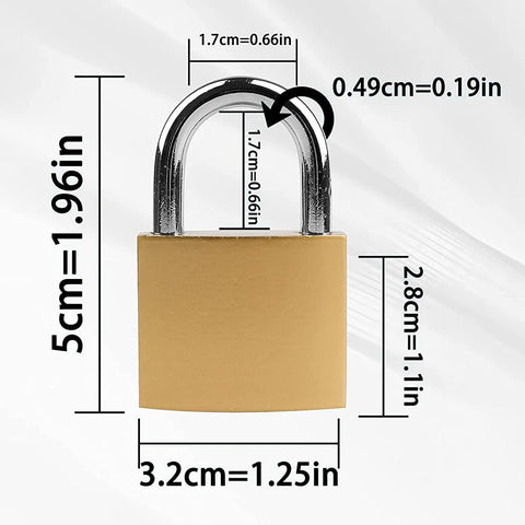XFJSAK 4 Pcs Small Keyed Padlocks, 32mm, Gold, Compact, D Shape, Hardened Alloy, Securing Luggage, Gym Lockers