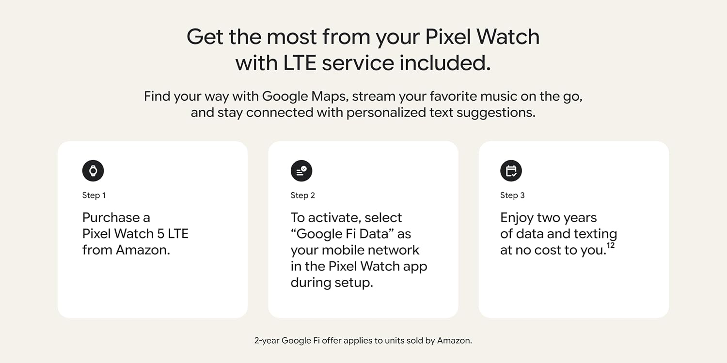 Google Pixel Watch 5 (45mm) - Android Smartwatch - Obsidian - LTE