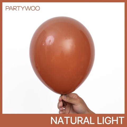 PartyWoo Dark Brown Balloons 50pcs Boho Neutral Coffee Tan Color 12 Inch