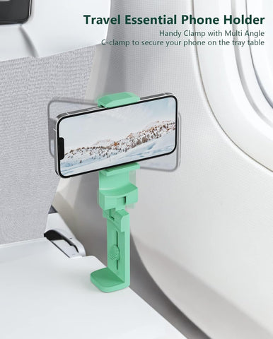 MiiKARE Airplane Phone Holder Mount, Plane Travel Essentials, Green