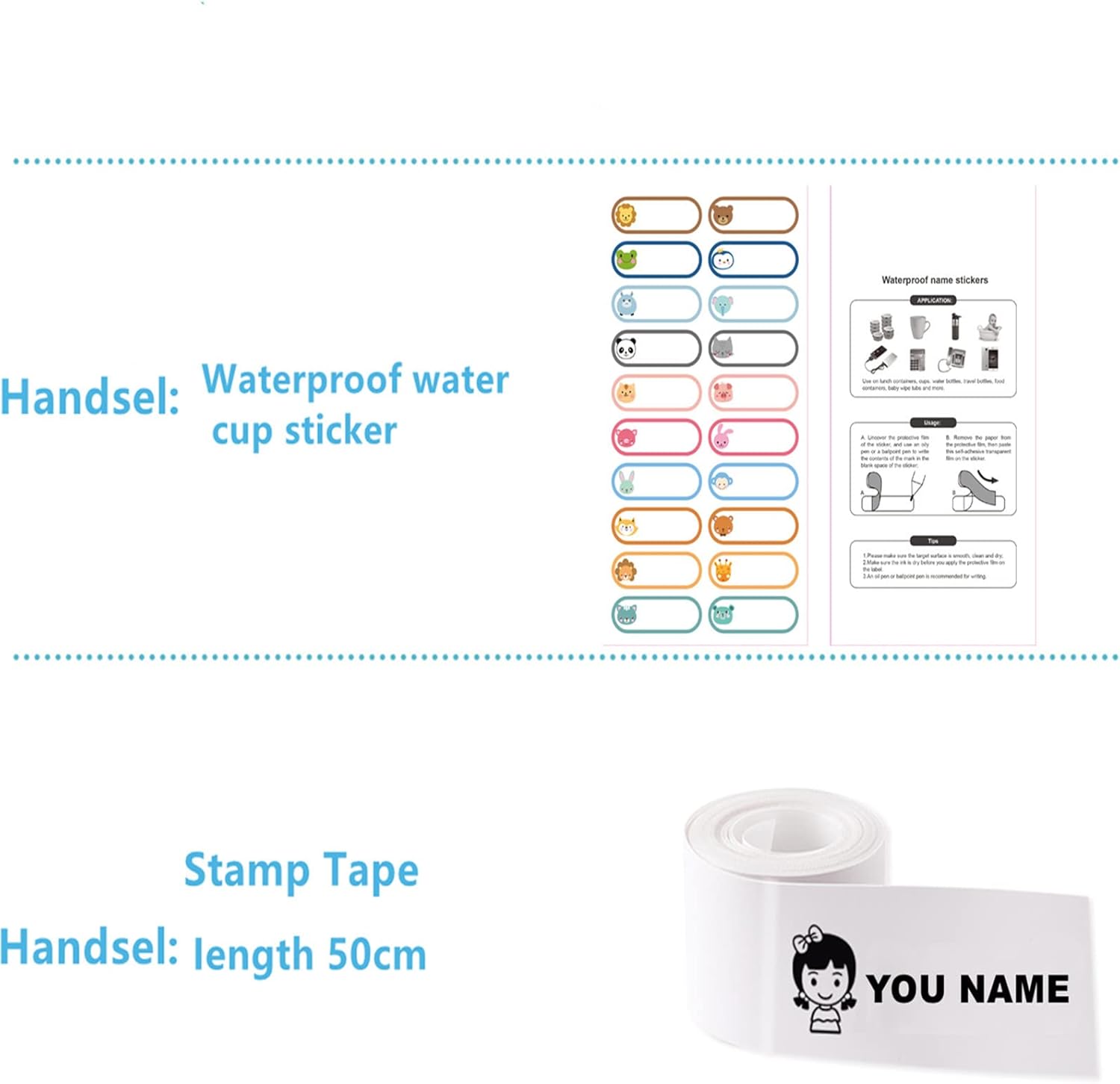 Name Stamp for Clothes，Name Stamp for Clothing Kids Waterproof,Double-Sided (White + Black Ink)，School Daycare Essentials，Personalized Signature Stamp