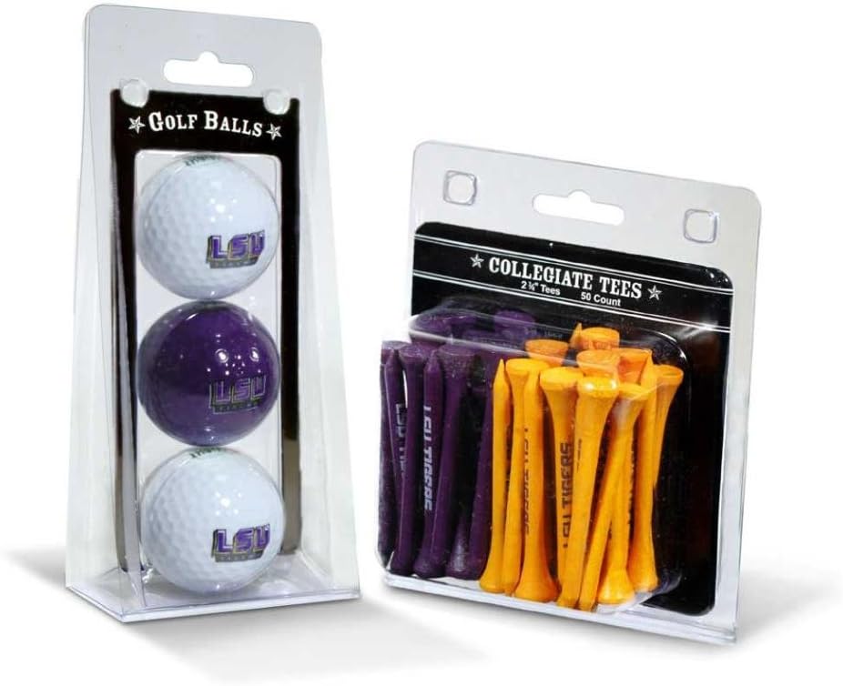 Team Golf NCAA Clemson Tigers 3 Golf Balls And 50 Golf Tees Logo Imprinted Golf Balls (3 Count) & 2-3/4" Regulation Golf Tees (50 Count), Multi Colored
