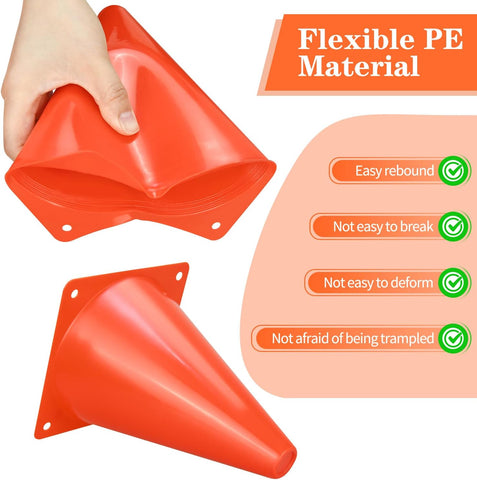 PXZBLG 12/24/50pcs Soccer Cones, 7" Plastic Traffic Cones