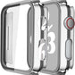 Misxi 2 Pack Hard PC Case with Tempered Glass Screen Protector Compatible with Apple Watch Series 6 SE Series 5 Series 4 40mm, 1 Silver + 1 Transparent