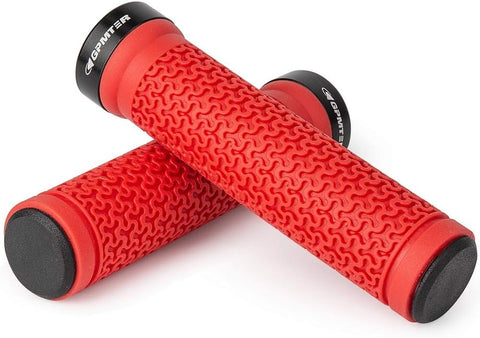 GPMTER Bike Handlebar Grips, Single Lock on Bicycle Handle Bar, for BMX, Mountain, MTB, Beach Cruiser, Scooter, Folding Bike, Soft Non-Slip-Rubber Hand Grip Comfortable Ergonomic