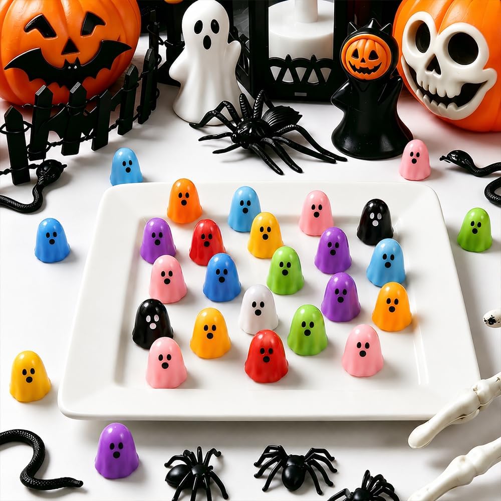 DULEFUN 120 Pcs Mini Halloween Ghost Figurines, 13 Colors
