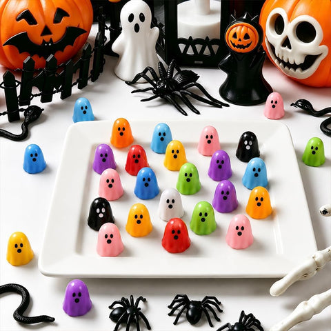 DULEFUN 120 Pcs Mini Halloween Ghost Figurines, 13 Colors