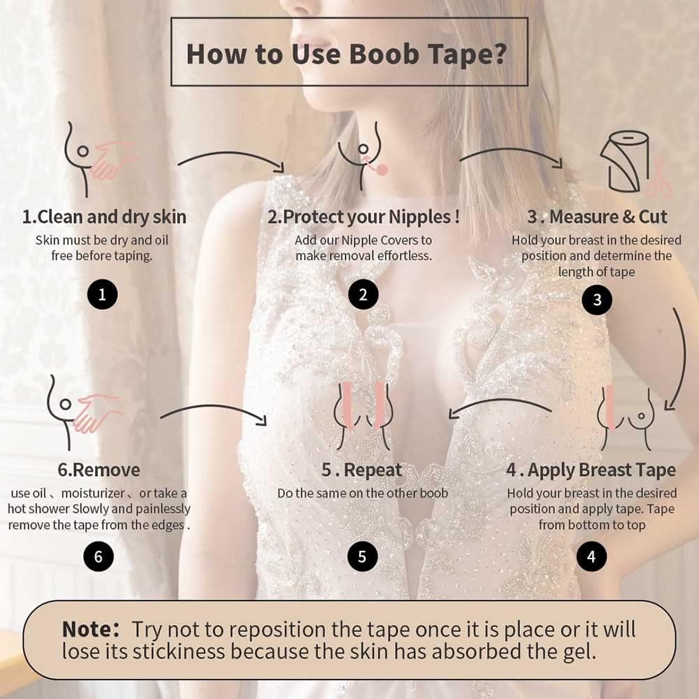 Okela Boob Tape - Breast Lift Tape for Large Breast,Body Tape for Breast Lift w 2 Pcs Breast Petal Adhesive Bra