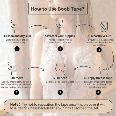 Okela Boob Tape - Breast Lift Tape for Large Breast,Body Tape for Breast Lift w 2 Pcs Breast Petal Adhesive Bra