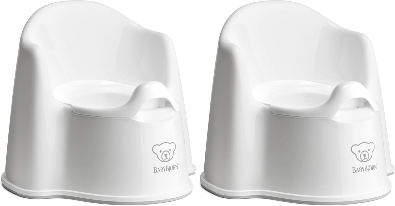 BabyBjörn Potty Chair, Deep Green/White | Potty Training Toilet, Easy-to-Clean, Removable Inner Potty, Non-Slip
