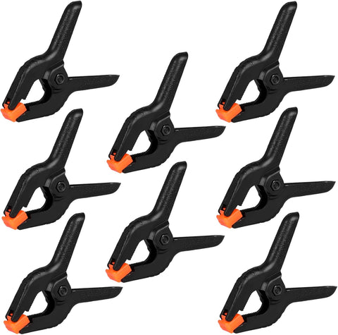 8 Pack Spring Clamps, 4.5inch Plastic Clips, Small Backdrop Clips, Clamps Heavy Duty, Spring Clips for Crafts, Backdrop Stand, Woodworking, Photography Studios (Black)