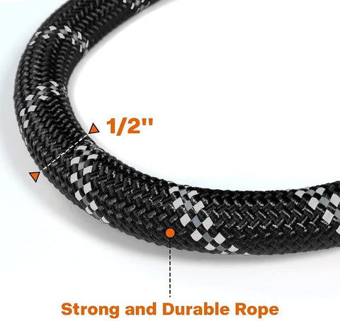 Taglory Rope Dog Leash for Medium Large Dogs, 6 FT Padded Handle, Black