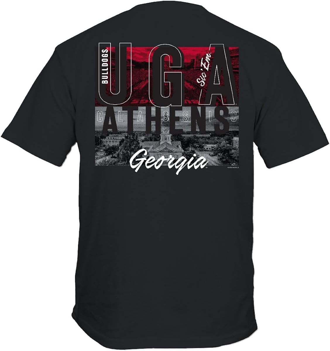 Georgia Men's Black Panos College 2-Sided Short Sleeve T Shirt