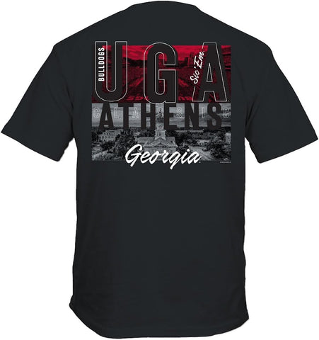 Georgia Men's Black Panos College 2-Sided Short Sleeve T Shirt