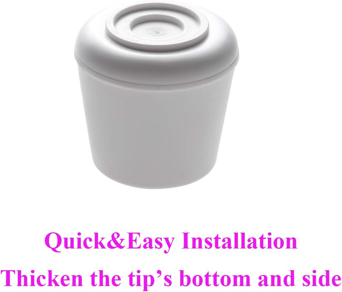 Furnigear Chair Leg Tips Caps Non-Slip Rubber Leg Tips 5/8” Inner Diameter Chair Leg Floor Protectors Round White, 20 Pack